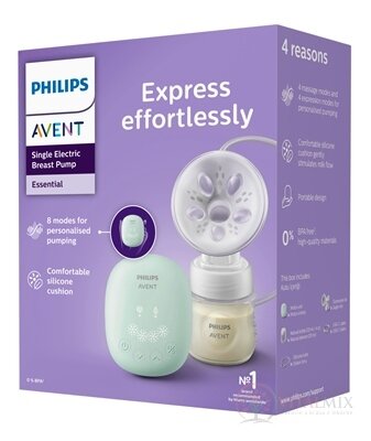 Philips AVENT ODSÁVAČKA MLIEKA Essential elektrická (SCF323/11) (odsavacia sada+fľaša Natural 125 ml+USB-C kábel) 1x1 set