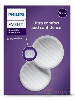 Philips AVENT Ultra comfort PRSNÉ VLOŽKY jednorazové, absorpčné, laktačné, do podprsenky (SCF254/13) 1x100 ks