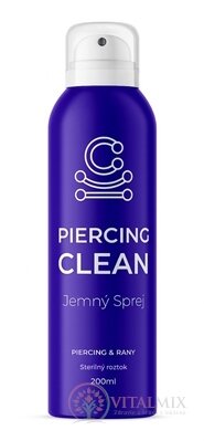 PIERCING CLEAN Jemný Sprej na čistenie piercingu a rán, sterilný roztok 1x200 ml