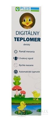 PLUS LEKÁREŇ Digitálny TEPLOMER detský kačička, s puzdrom a ohybnou špičkou 1x1 ks