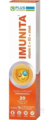 PLUS LEKÁREŇ IMUNITA vitamín C + D3 + zinok tbl eff s príchuťou pomaranča 1x20 ks