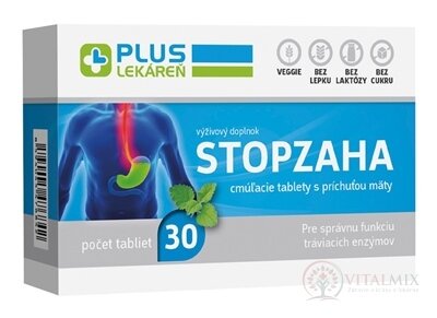 PLUS LEKÁREŇ STOPZAHA cmúľacie tablety s príchuťou mäty 1x30 ks
