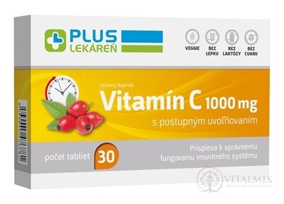 PLUS LEKÁREŇ Vitamín C 1000 mg tbl s postupným uvoľňovaním 1x30 ks