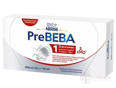PreBEBA 1 DISCHARGE mliečna dojčenská výživa (pre novorodencov do 1800 g)(inov.2026) 32x90 ml (2880 ml)