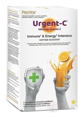Pro-Ven Urgent-C Immune & Energy Intensive Daytime vrecúška so šumivým práškom 1x7 ks