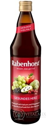 Rabenhorst PRE ZDRAVÉ SRDCE ovocná šťava (6 druhov) s draslíkom, horčíkom a extraktom z hlohu 1x750 ml