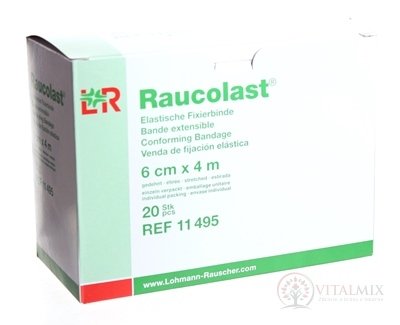 RAUCOLAST 6cmx4m obväz elastický fixačný, balený po 1 ks v celofáne 1x20 ks