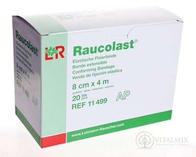 RAUCOLAST 8cmx4m obväz elastický fixačný, voľne v škatuli 1x20 ks