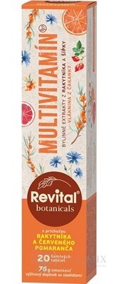 Revital Botanicals MULTIVITAMÍN tbl eff s bylinnými extraktmi, s príchuťou rakytníka a červeného pomaranča 1x20 ks