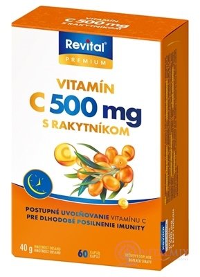 Revital PREMIUM VITAMÍN C 500 mg S RAKYTNÍKOM cps 1x60 ks