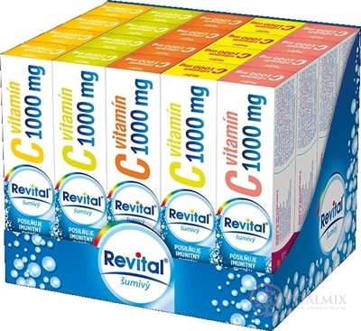 Revital vitamín C 1000 mg šumivý MIX BOX tbl eff (5 príchutí x 4 bal x 20 ks) (inov.2019) 1x1 set