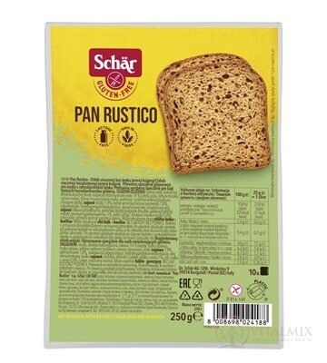 Schär PAN RUSTICO chlieb bezgluténový, viaczrnný, krájaný 1x250 g