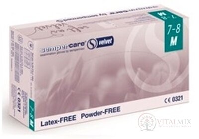 Sempercare Nitrile Velvet Vyšetrovacie rukavice veľkosť M, nesterilné, nepúdrované, bezlatexové 1x200 ks
