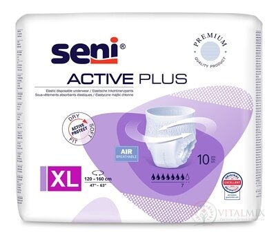 Seni ACTIVE PLUS Extra Large navliekacie nohavičky (pás 120-160 cm, savosť 2000 ml) 1x10 ks