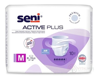 Seni ACTIVE PLUS Medium navliekacie nohavičky (pás 80-110 cm, savosť 2000 ml) 1x10 ks