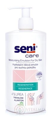 Seni Care Premasťujúca telová emulzia (inov. 2020) regenerácia, 4% urea, pre suchú pokožku 1x500 ml