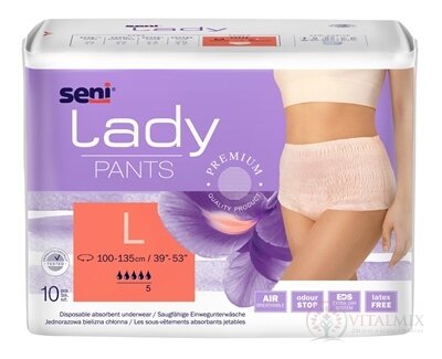 Seni Lady PANTS Large nohavičky absorpčné pre ženy (pás 100-135 cm, savosť 1000 ml) 1x10 ks