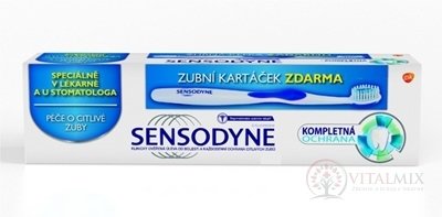 SENSODYNE KOMPLETNÁ OCHRANA zubná pasta 75 ml + TRUE white Soft zubná kefka 1ks, 1x1 set