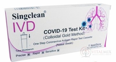 Singclean COVID-19 Test antigénový, výterový, nazálny test (Colloidal Gold Method) 1x1 ks
