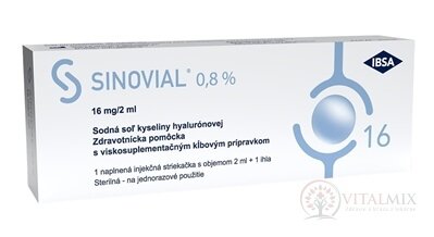 Sinovial 0,8 % viskoelastický roztok kys. hyalurónovej (16 mg/2 ml) 1x2 ml