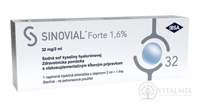 Sinovial forte 1,6% viskoelastický roztok kys. hyalurónovej (32 mg/2 ml) 1x2 ml