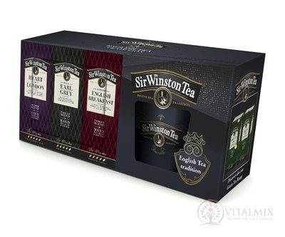 Sir Winston Tea ON-PACK + Hrnček čierne čaje (S.Engl.Breakfast + Heart of London + R.Earl grey) + Darček,1x1set