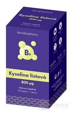Slovakiapharm Kyselina listová 800 µg tbl 1x90 ks