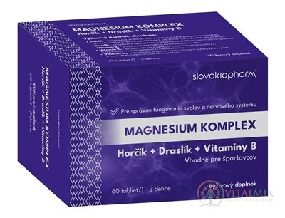 Slovakiapharm MAGNESIUM KOMPLEX tbl horčík + draslík + vitamíny B, 1x60 ks