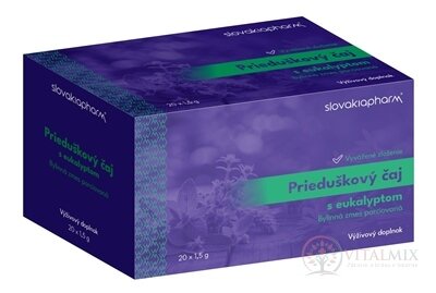 Slovakiapharm Prieduškový čaj s eukalyptom bylinná zmes porciovaná 20x1,5 g (30 g)