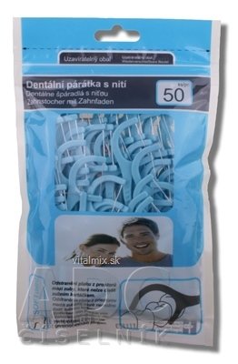SOFTdent Dentálne špáradlá s niťou v uzatvárateľnom obale 1x50 ks