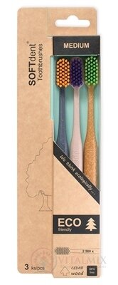 SOFTdent ECO zubná kefka MEDIUM 1x3 ks