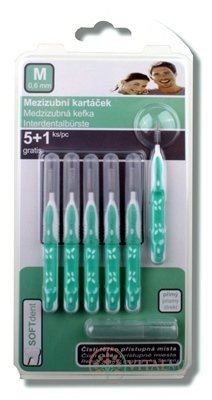 SOFTdent Medzizubná kefka M 0,6 mm priama 5+1 gratis (1x6 ks)