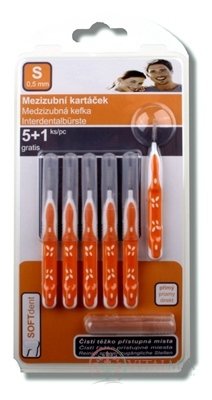 SOFTdent Medzizubná kefka S 0,5 mm priama 5+1 gratis (1x6 ks)