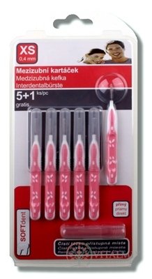 SOFTdent Medzizubná kefka XS 0,4 mm priama 5+1 gratis (1x6 ks)
