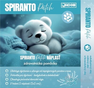 SPIRANTO Patch NÁPLASŤ - JADOB na uvoľnenie nosa a nosových dutín (5 x 5 cm) 1x5 ks