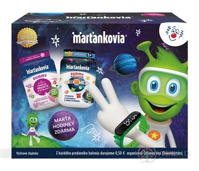 STADA Marťankovia GUMMY s Bazou čiernou 50 ks + Emojis 50 ks + Marťahodinky, 1x1 set