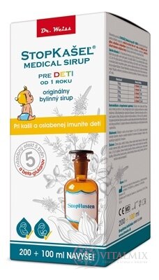 STOPKAŠEĽ Medical sirup OD 1 ROKU (200 ml + 100 ml navyše) 1x300 ml