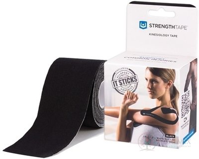 STRENGTHTAPE Kinesio tejpovacia páska čierna, 5 cm x 5 m, nepredstrihaná, 1x1 ks