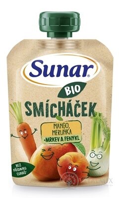 Sunar BIO SMÍCHAČEK Mango, marhuľa + mrkva a fenikel, kapsička (od ukonč. 12.mesiaca) 1x100 g