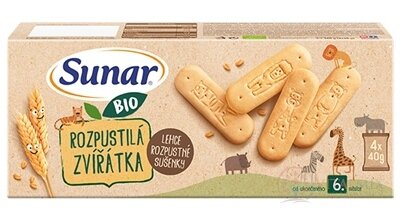 Sunar BIO SUŠIENKY Roztopašné zvieratká ľahko rozpustné (od ukonč. 6. mesiaca)  4x40 g (160 g)