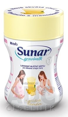 Sunar Gravimilk s príchuťou banán plv (plast. dóza)(inov.2019) 1x300 g
