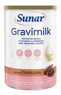 Sunar Gravimilk s príchuťou čokoláda instantný mliečny nápoj 1x450 g