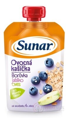 Sunar Ovocná kašička čučoriedka, jablko, ovos (od ukonč. 6. mesiaca) 1x120 g
