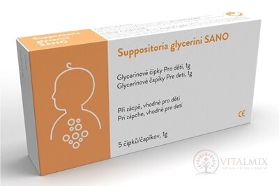 Suppositoria Glycerini SANO Pre deti 1g glycerínové čapíky 1x5 ks