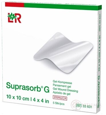 Suprasorb G Krytie na rany hydrogélové sterilné kompresy (10 x10 cm) (kateg.) 1x5 ks