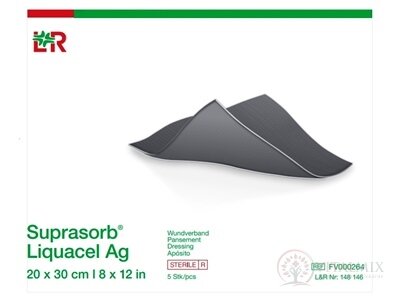 Suprasorb Liquacel Ag Krytie na rany s antimikrobiálnym striebrom, 20 x 30 cm, 1x5 ks