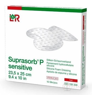 SUPRASORB P SENSITIVE silikónový penový obväz, Heel, (23,5x25 cm) 1x10 ks