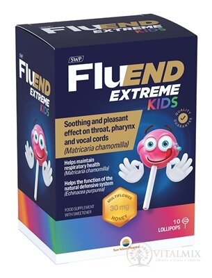 SWP FluEND EXTREME KIDS lízanky s príchuťou medu 1x10 ks