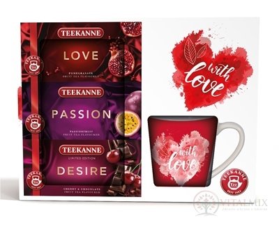 TEEKANNE ON-PACK LOVE + HRNČEK ovocno-bylinné čaje (Love, Passion, Desire)+hrnček, 1x1 set