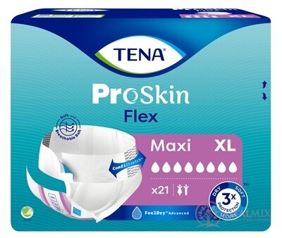 TENA Flex Maxi XL inkontinenčné nohavičky s rýchloupevňovacím pásom (inov.2022) 1x21 ks